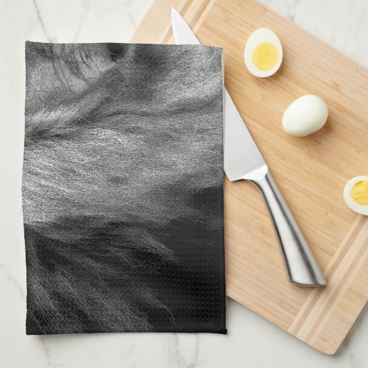 Black White Lion Geschirrtuch (Viertel Falte)