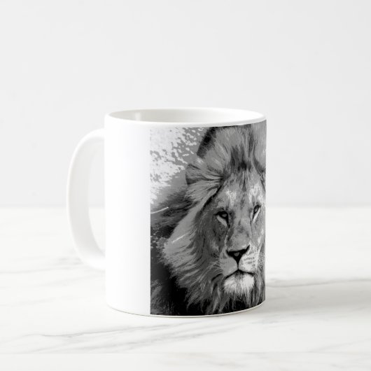 Black White Lion Kaffeetasse (Vorderseite Links)