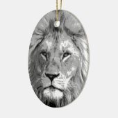 Black White Lion Keramik Ornament (Links)