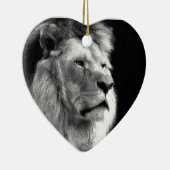 Black White Lion Keramik Ornament (Rechts)