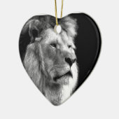 Black White Lion Keramik Ornament (Links)