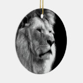 Black White Lion Keramik Ornament (Rechts)