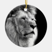 Black White Lion Keramik Ornament (Vorne)