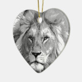Black White Lion Keramikornament (Links)