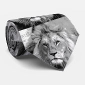Black White Lion Krawatte (Gerollt)