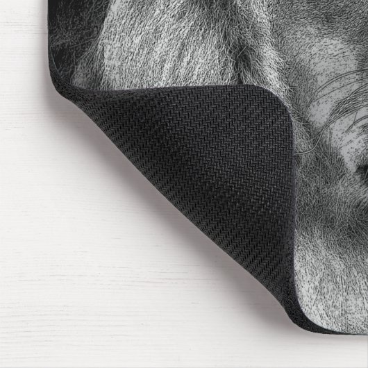 Black White Lion Mousepad (Ecke)