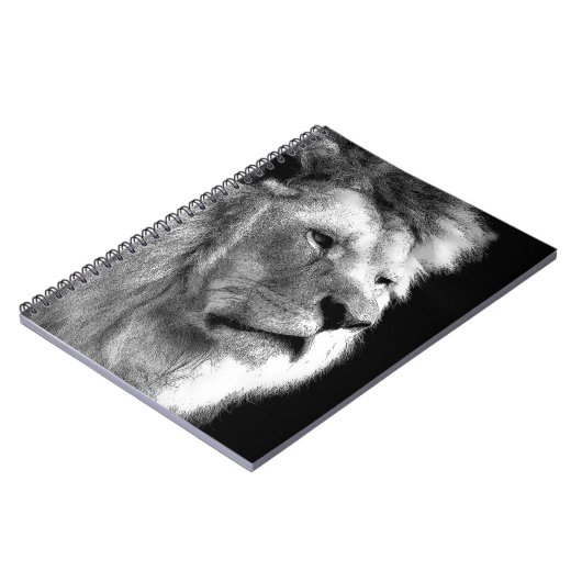 Black White Lion Notizblock (Linke Seite)