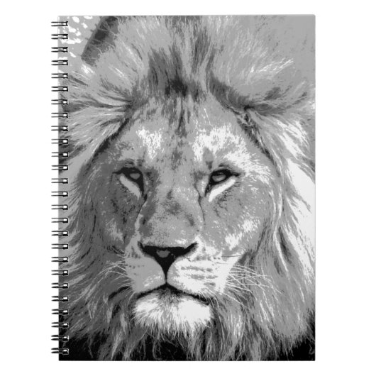 Black White Lion Notizblock (Vorderseite)