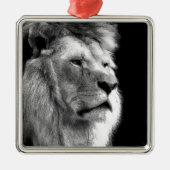 Black White Lion Ornament Aus Metall (Vorne)