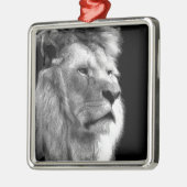 Black White Lion Ornament Aus Metall (Links)