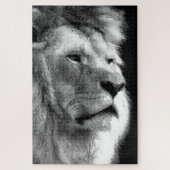 Black White Lion Puzzle (Vertikal)