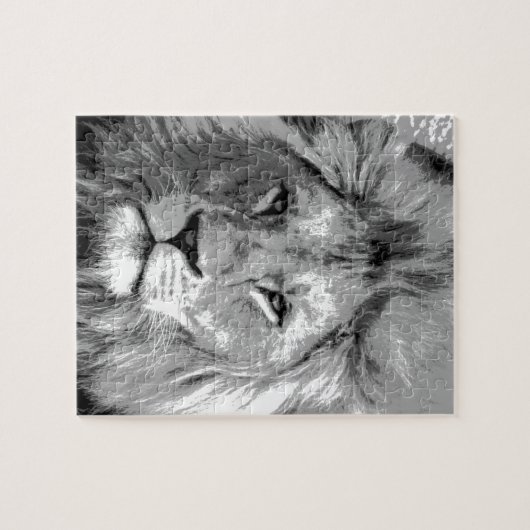 Black White Lion Puzzle (Horizontal)