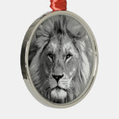 Black White Lion Silbernes Ornament (Rechts)