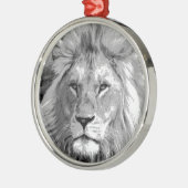 Black White Lion Silbernes Ornament (Links)