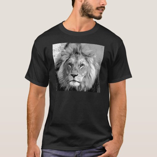 Black White Lion T-Shirt (Vorderseite)