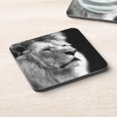 Black White Lion Untersetzer (Linke Seite)