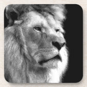Black White Lion Untersetzer (Vorderseite)