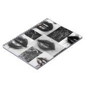 Black & White Lips Collage Spiral Notebook Notizblock (Linke Seite)