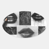 Black & White Lips Collage Sticker  Modern Fashion (Vorderseite)