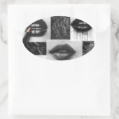 Black & White Lips Collage Sticker  Modern Fashion (Tasche)