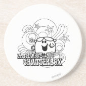 Black & White Little Miss Chatterbox Getränkeuntersetzer (Vorne)