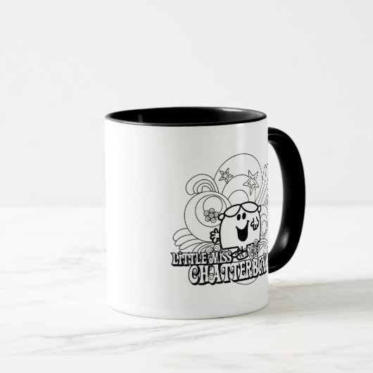 Black & White Little Miss Chatterbox Tasse (VorderseiteRechts)