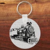 Black & White Locomotive Schlüsselanhänger (Vorderseite)