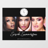 Black White Logo 3 Photo Makeup Studio Fensteraufkleber (Blatt)