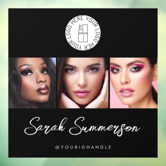 Black White Logo 3 Photo Makeup Studio Fensteraufkleber (Blatt 3)