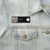 Black White Logo Photo Makeup Employee Namensschild (Beispiel)