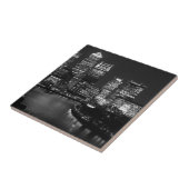 Black White London City Night UK Travel Fliese (Seite)