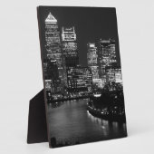 Black White London City Night UK Travel Fotoplatte (Seite)