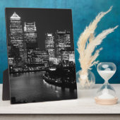 Black White London City Night UK Travel Fotoplatte (Seite)