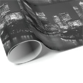 Black White London City Night UK Travel Geschenkpapier (Rolleneckpunkt)