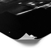 Black White London City Night UK Travel Poster (Ecke)
