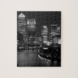 Black White London City Night UK Travel Puzzle
