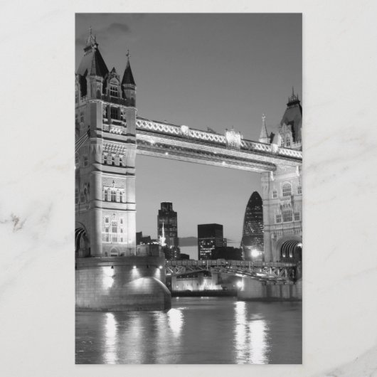 Black White London Tower Bridge Briefpapier (Vorderseite)