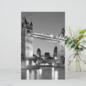 Black White London Tower Bridge Briefpapier (Stehend Vorderseite)