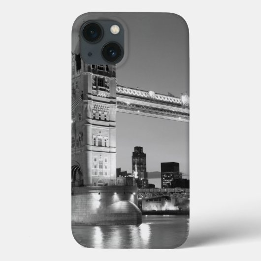 Black White London Tower Bridge Case-Mate iPhone Hülle (Rückseite)