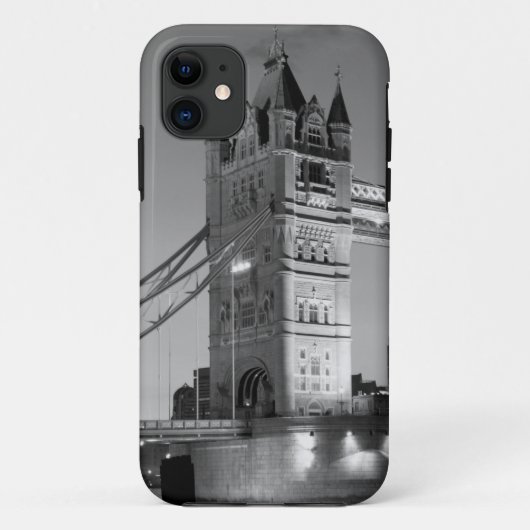 Black White London Tower Bridge Case-Mate iPhone Hülle (Rückseite)