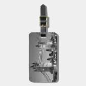 Black White London Tower Bridge Gepäckanhänger (Vorderseite vertikal)