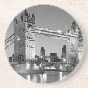Black White London Tower Bridge Getränkeuntersetzer