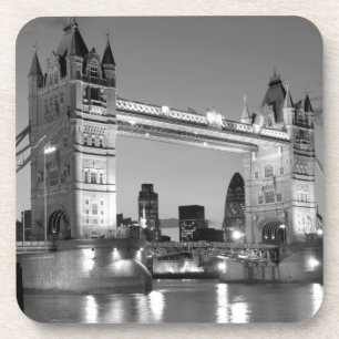 Black White London Tower Bridge Getränkeuntersetzer