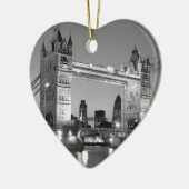 Black White London Tower Bridge Keramikornament (Links)