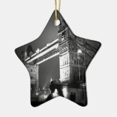 Black & White London Tower Bridge Keramikornament (Links)