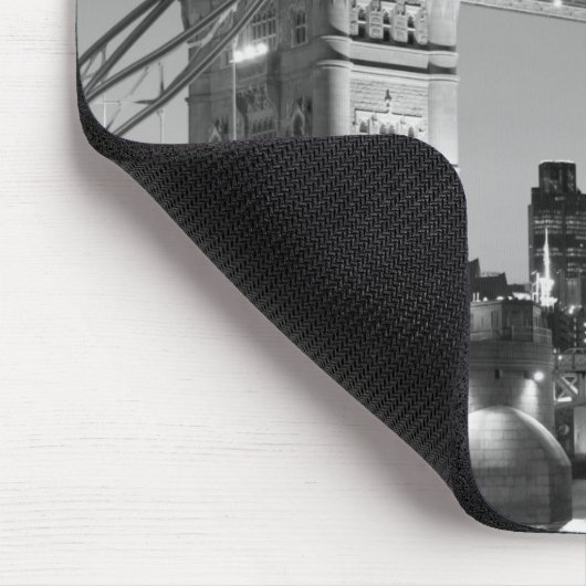 Black White London Tower Bridge Mousepad (Ecke)