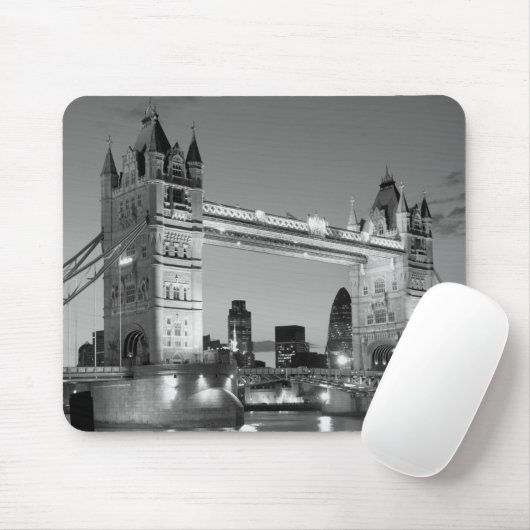 Black White London Tower Bridge Mousepad (Mit Mouse)