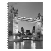 Black White London Tower Bridge Notizblock (Vorderseite)
