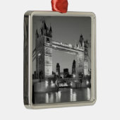 Black White London Tower Bridge Ornament Aus Metall (Rechts)
