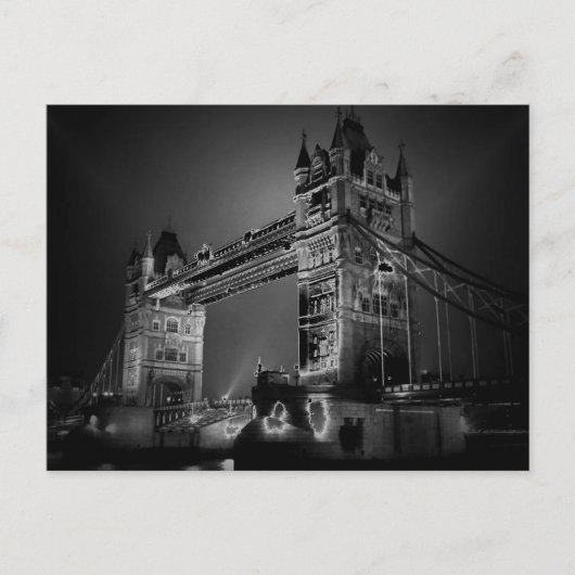 Black & White London Tower Bridge Post Cards Postkarte (Vorderseite)